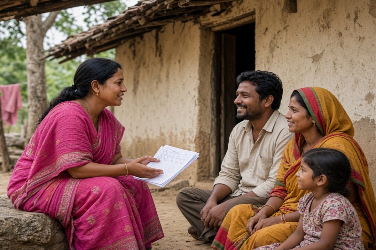 Volunteer supporting a family referred to GlobalMars Foundation
